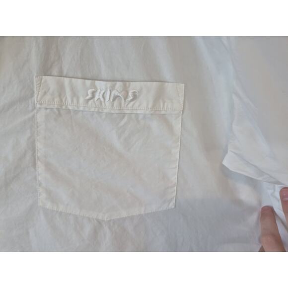 New Skims Womens Solid White 100% Cotton Spa Sleep Shirt Plus 3X - Picture 7 of 10